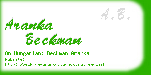 aranka beckman business card